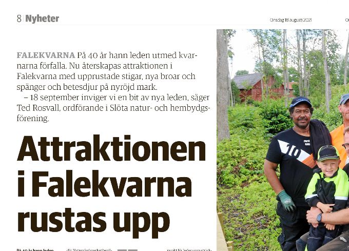 Falköpings Tidning, uppslag