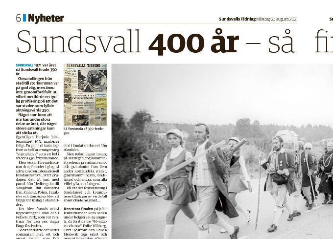 Sundsvalls Tidning, uppslag